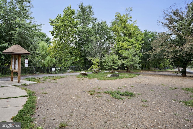 view of yard featuring fence