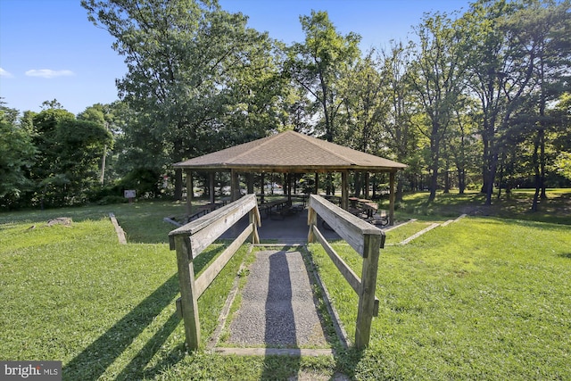 exterior space with a gazebo