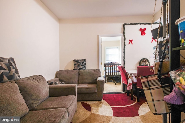 view of carpeted living area