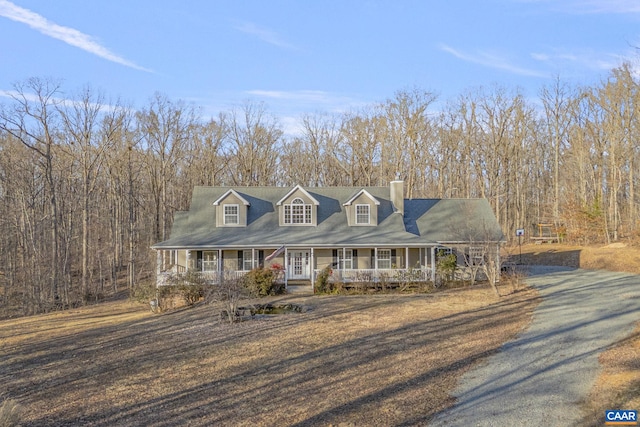 view of front of home with covered porch