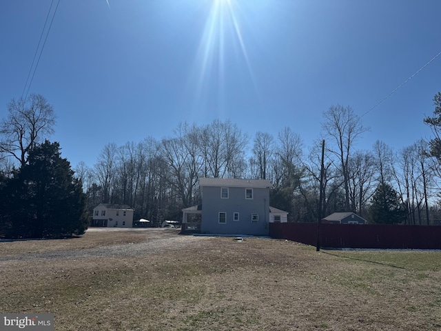 view of yard featuring fence