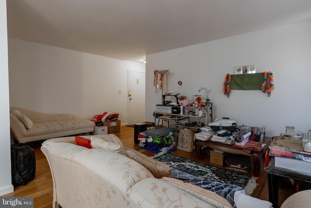 living area with light wood-style flooring