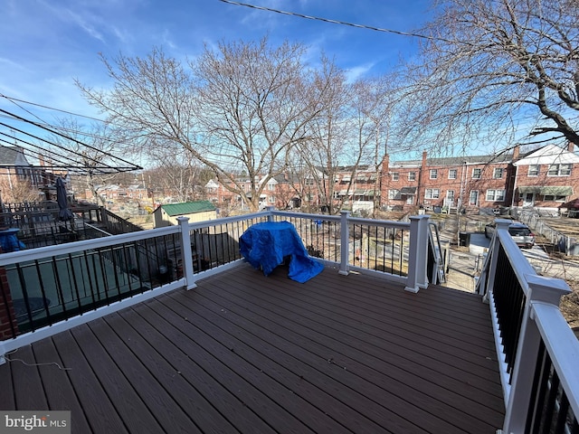 deck featuring a residential view