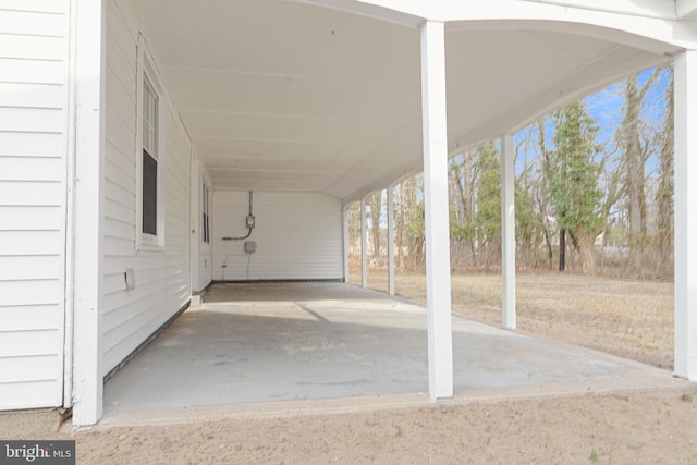 view of patio / terrace with a carport