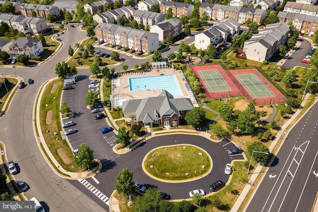 birds eye view of property featuring a residential view