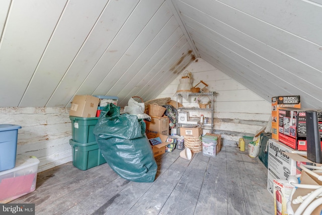 view of unfinished attic