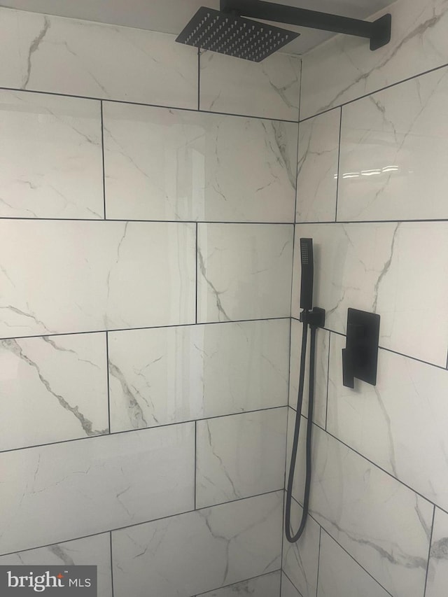 interior details with tiled shower