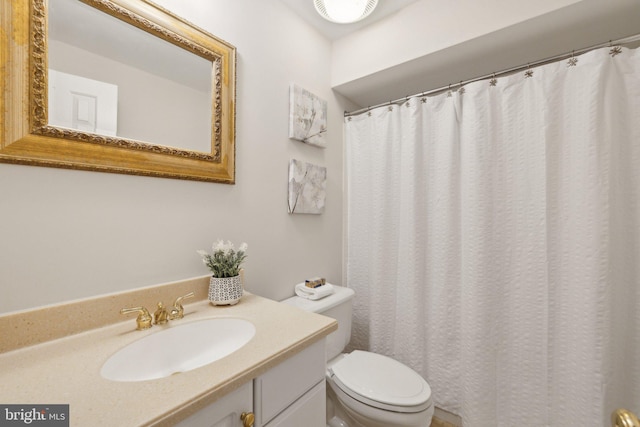 bathroom with toilet and vanity