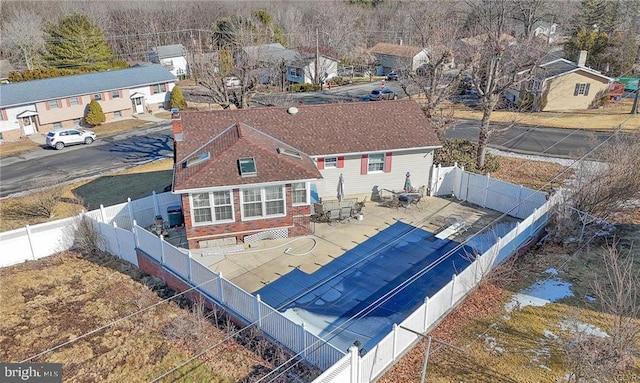 drone / aerial view featuring a residential view