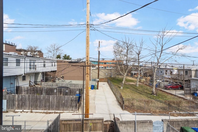 exterior space with a fenced front yard