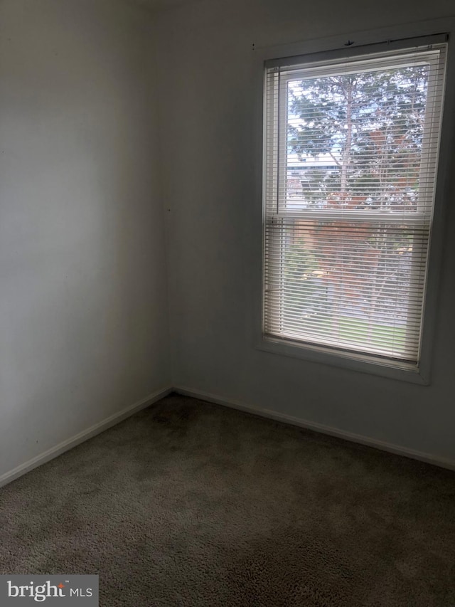 carpeted empty room with baseboards