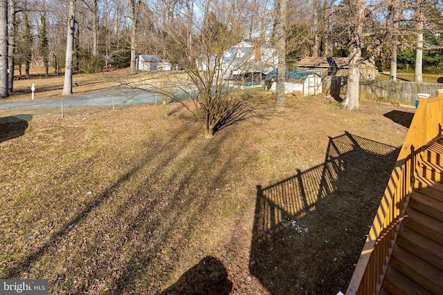 view of yard featuring fence