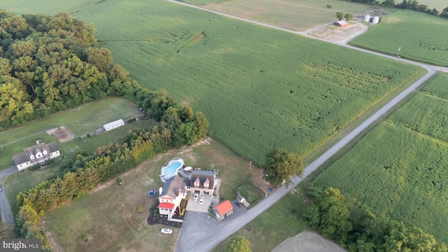 drone / aerial view featuring a rural view