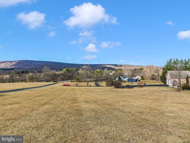 view of yard with a rural view