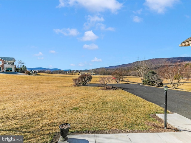 exterior space with a mountain view