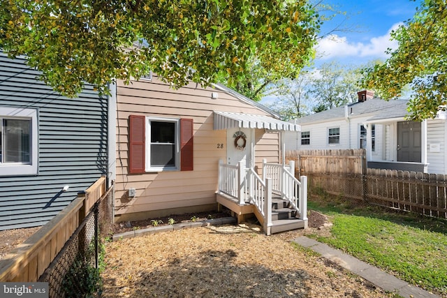 exterior space with fence private yard