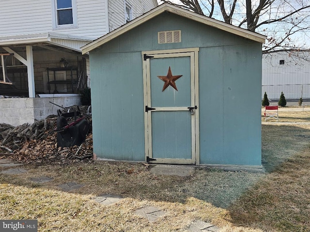 view of shed