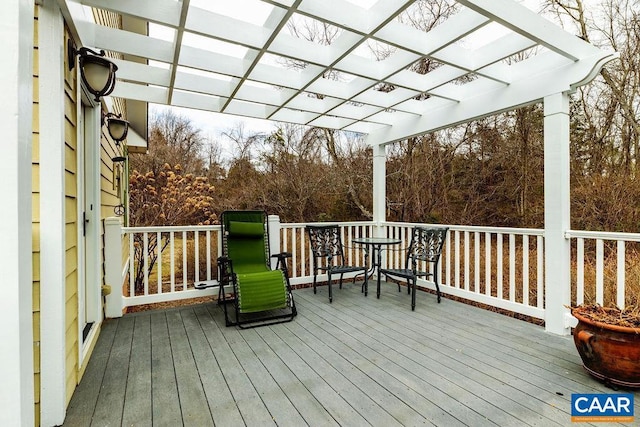 deck with a pergola