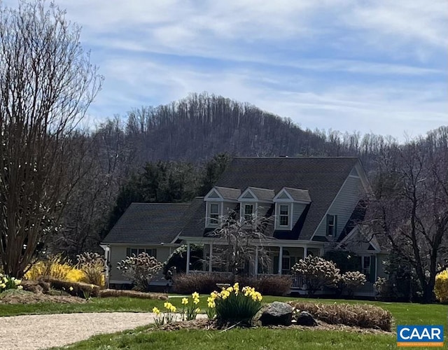 back of property with a view of trees