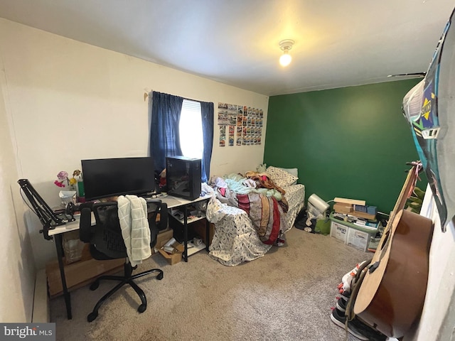 bedroom featuring carpet