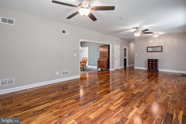 2626 Laurel Brook Rd, Fallston, MD 21047 - unfurnished living room with ceiling fan, wood finished floors, and baseboards