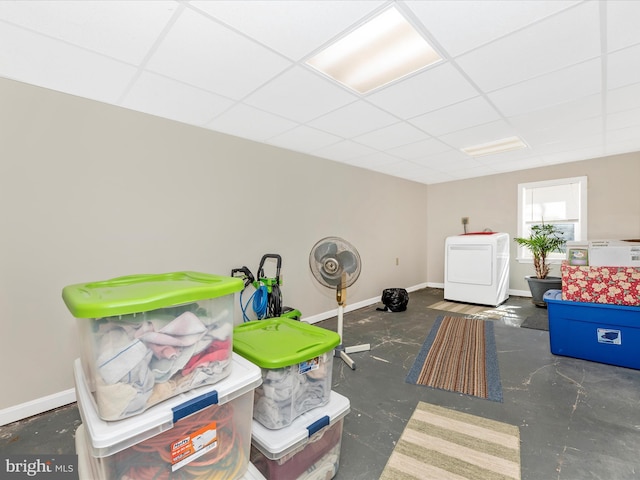 interior space with washer / clothes dryer