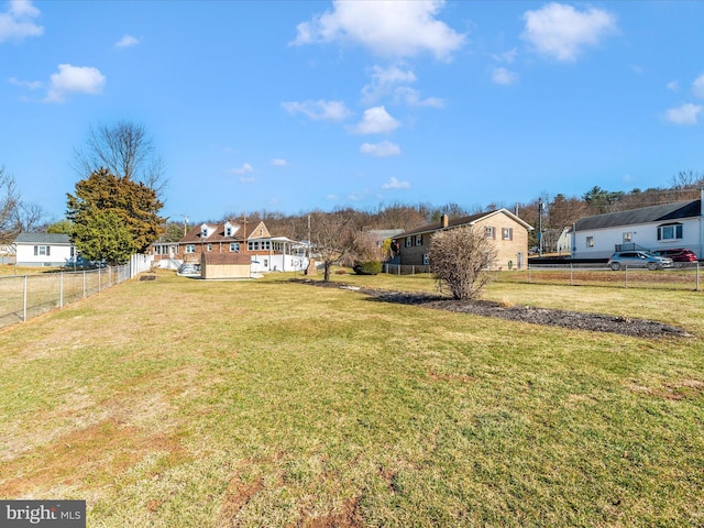 view of yard with fence