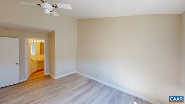 unfurnished bedroom featuring light wood-style flooring and baseboards