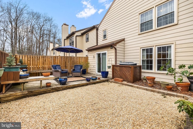 exterior space with fence and a patio