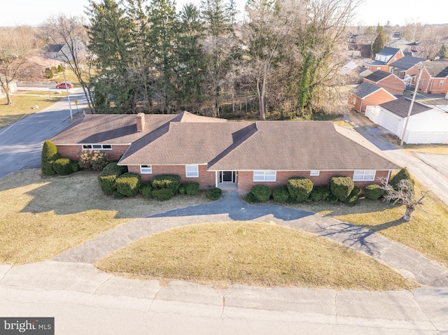 bird's eye view featuring a residential view