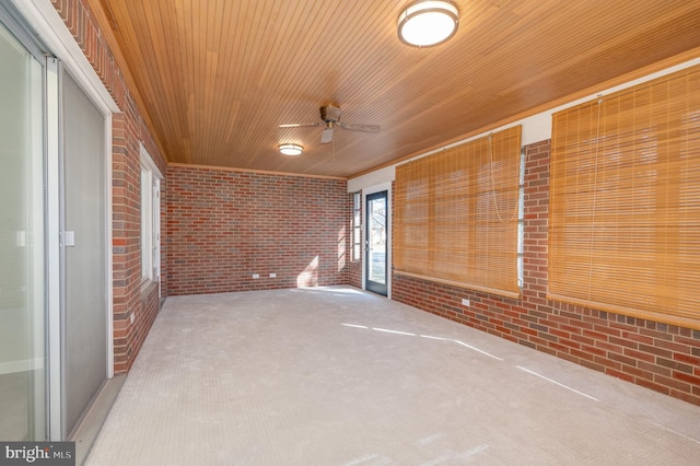 interior space with a ceiling fan