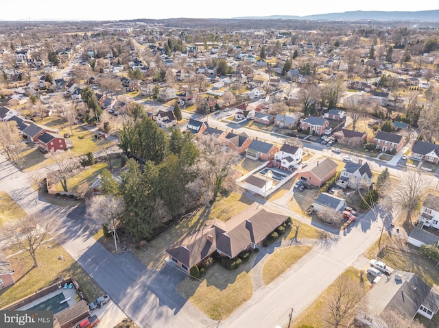 aerial view with a residential view