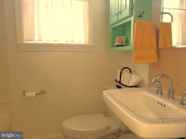 bathroom featuring a sink and toilet