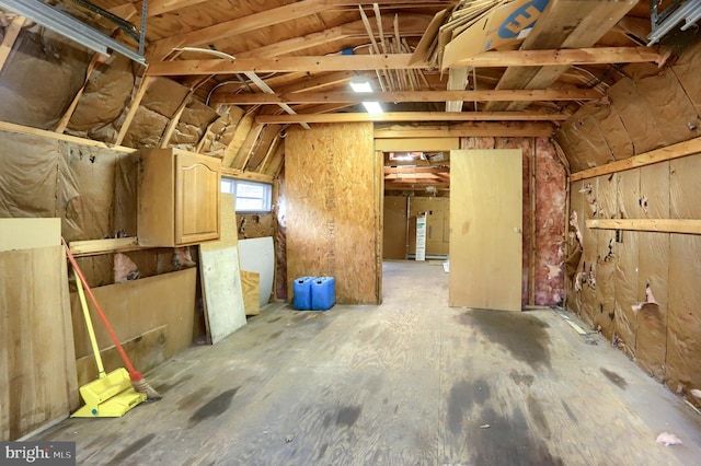 interior space with vaulted ceiling