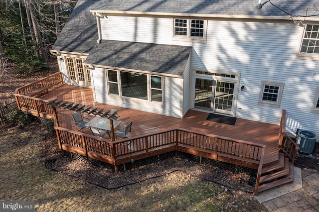 wooden terrace with central AC