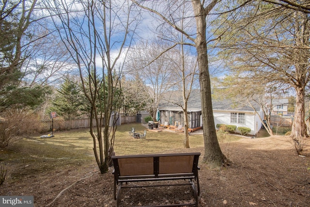 view of yard featuring fence