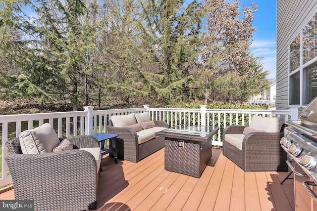 deck featuring an outdoor hangout area