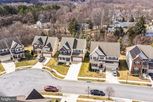 aerial view with a residential view