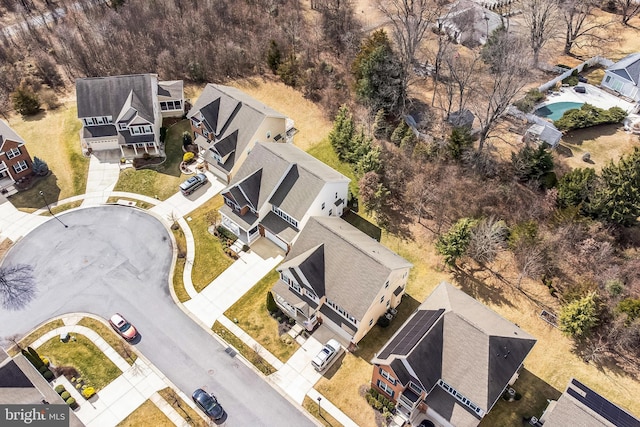 aerial view featuring a residential view