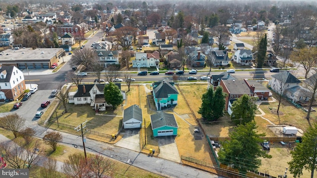 bird's eye view with a residential view