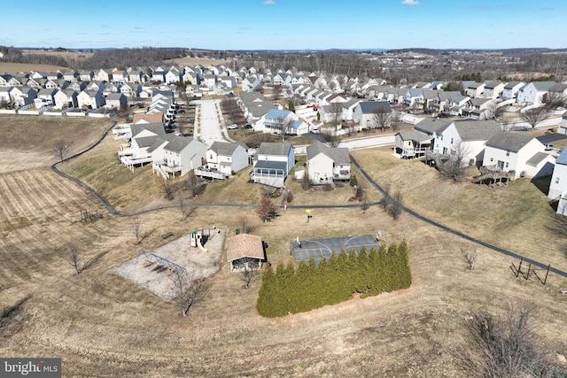 aerial view with a residential view