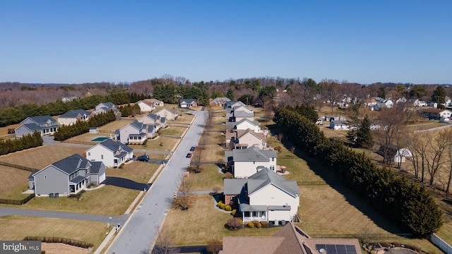 aerial view with a residential view