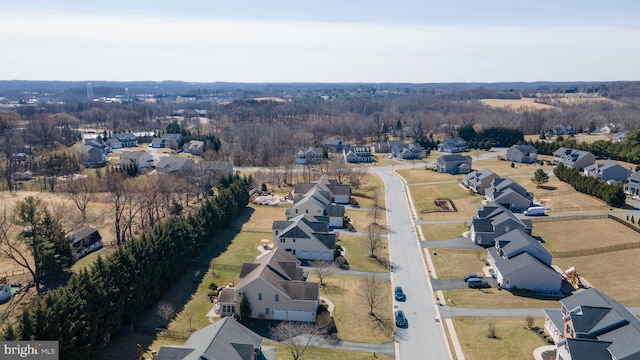 aerial view with a residential view