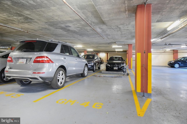 view of parking garage