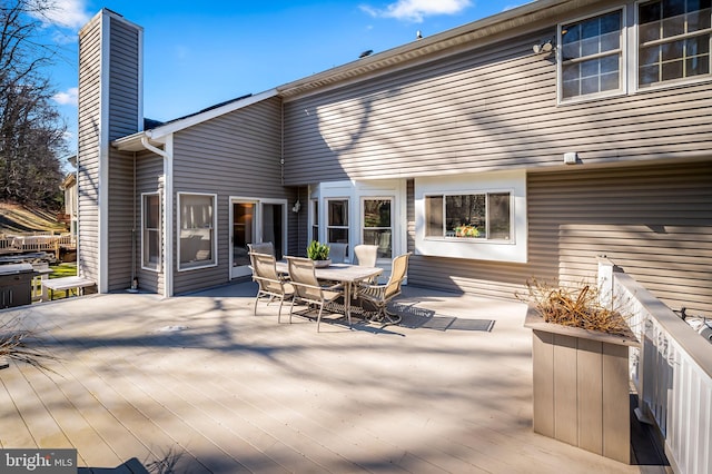 deck featuring outdoor dining space