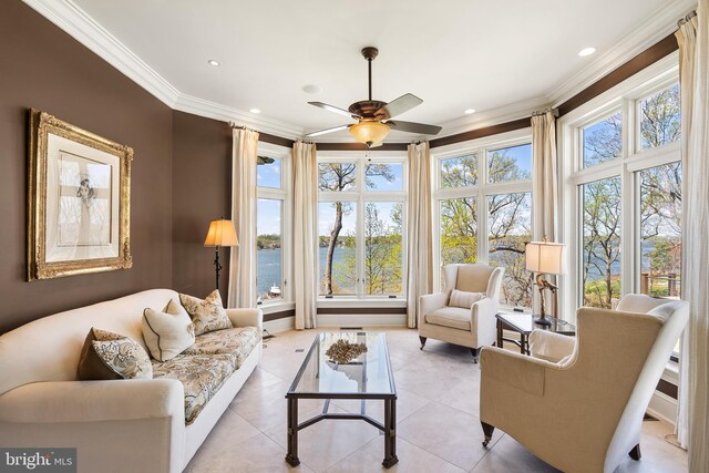 1900 Carrollton Rd, Annapolis, MD 21409 - sunroom featuring a water view