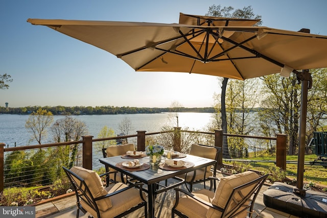 1900 Carrollton Rd, Annapolis, MD 21409 - deck with outdoor dining area and a water view