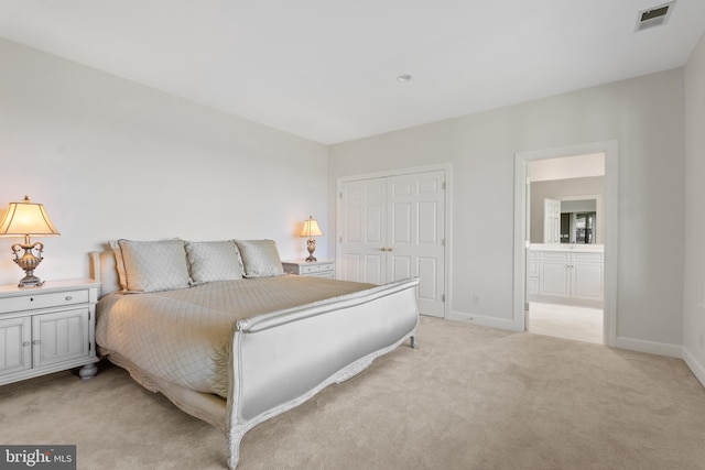 1900 Carrollton Rd, Annapolis, MD 21409 - bedroom featuring a closet, baseboards, light colored carpet, and visible vents