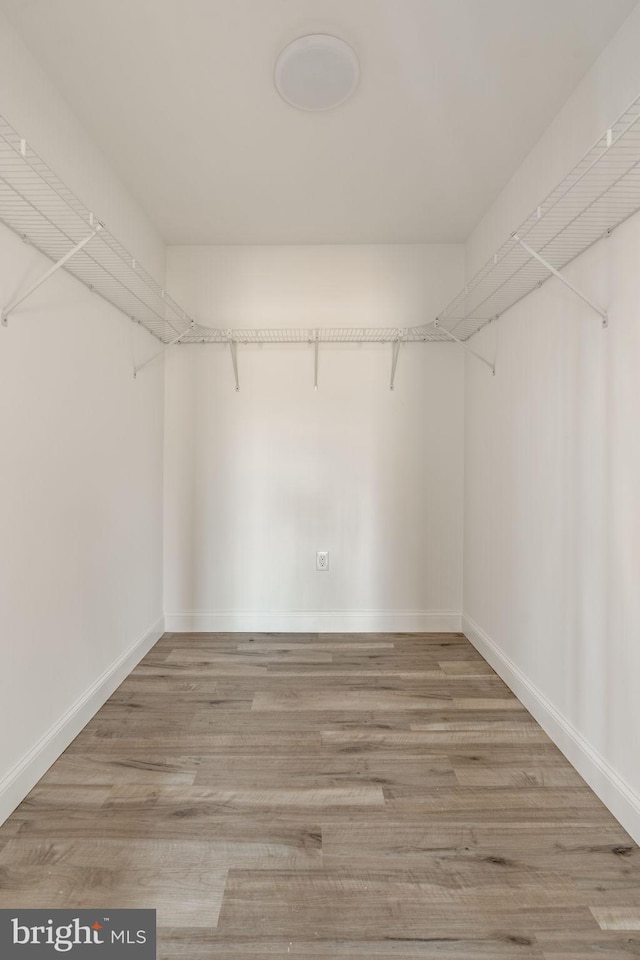 spacious closet with wood finished floors