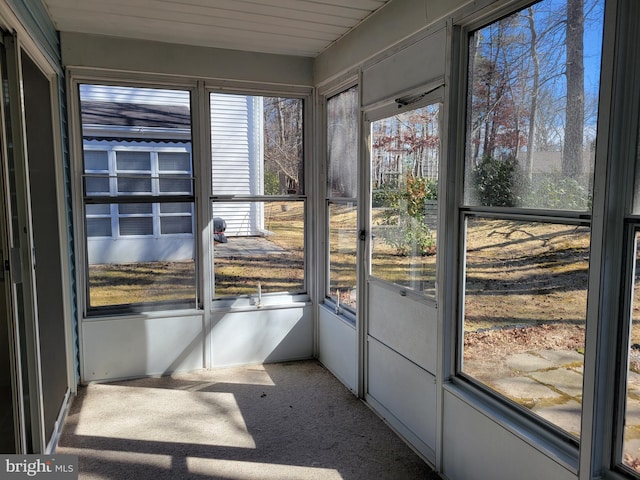 view of unfurnished sunroom